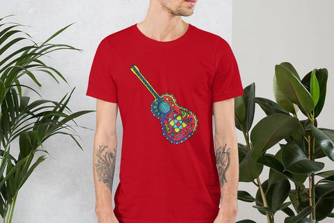 Image of Colorful Guitar Unisex T,Shirt, Mens, Womens, Short Sleeve Shirt, Graphic Tee,