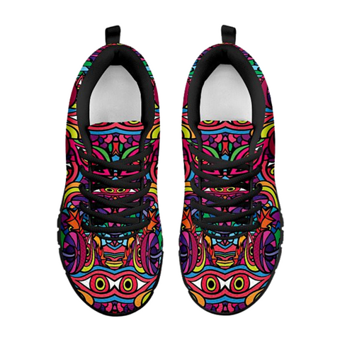 Image of Colorful Hippie Womens Sneakers, Top Shoes,Running Shoes Mens, Colorful,Artist Athletic Sneakers,Kicks Sports Wear, Shoes