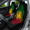 Jamaican Rasta Lions Car Seat Covers, Colorful Front Seat Protectors Pair, Auto
