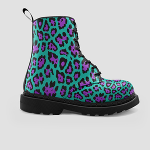 Colorful Leopard Cheetah Animal Print , Vegan Wo's Boots , Classic