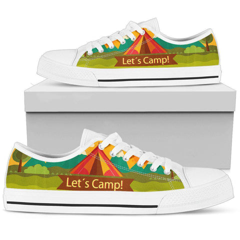 Image of Colorful Lets Camp Canvas Shoes,High Quality, Boho,Streetwear,All Star,Custom Shoes,Women's Low Top,Bright Colorful,Mandala shoes