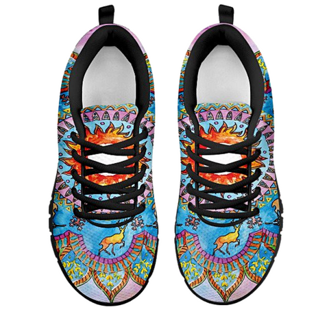 Image of Colorful Lotus Mandala Low Top Shoes, Shoes,Training Shoes, Shoes,Running Colorful,Artist Casual Shoes, Mens, Athletic Sneakers,Custom Shoe