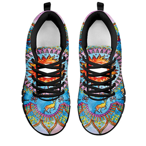 Colorful Lotus Mandala Low Top Shoes, Shoes,Training Shoes, Shoes,Running Colorful,Artist Casual Shoes, Mens, Athletic Sneakers,Custom Shoe