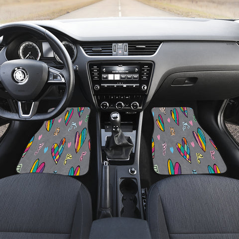 Image of Colorful Love music note Car Mats Back/Front, Floor Mats Set, Car Accessories