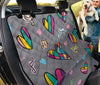 Colorful Love Music Note Hearts Car Seat Covers, Abstract Art Backseat Pet