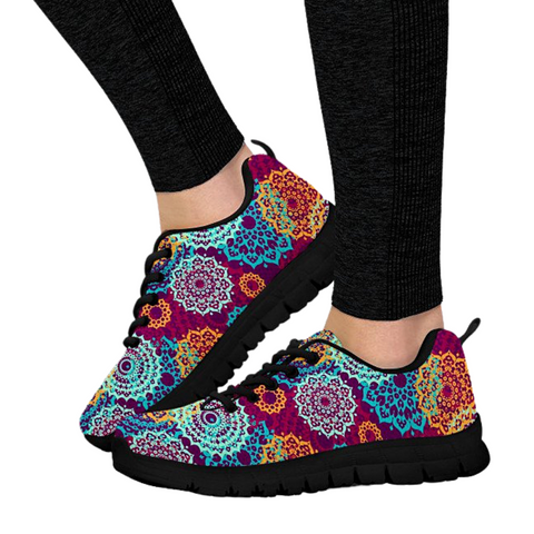 Image of Colorful Mandala Abstract Shoes,Running Shoes,Training Shoes, Custom Shoes, Low Top Shoes, Womens, Kids Shoes, Shoes Casual Shoes