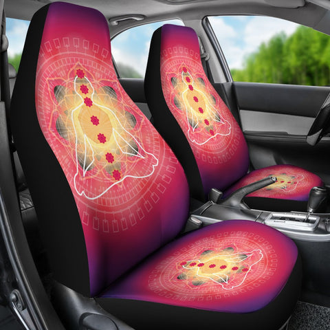Image of Colorful Mandala Chakra 2 Front Car Seat Covers, Car Seat Covers,Car Seat Covers Pair,Car Seat Protector,Car Accessory,Front Seat Covers,