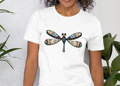 Colorful Mandala Dragonfly Unisex T,Shirt, Mens, Womens, Short Sleeve Shirt,