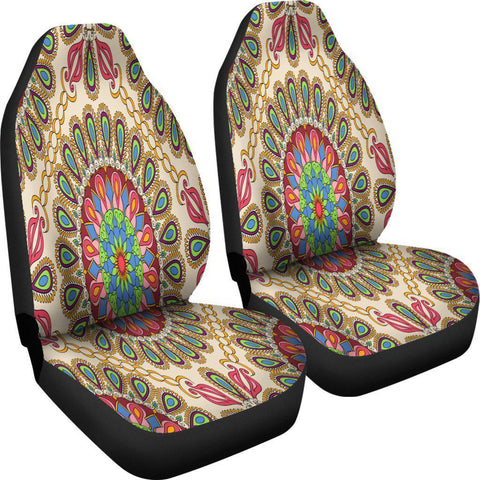 Image of Colorful Mandala Ethnic Car Seat Covers,Car Seat Covers Pair,Car Seat Protector,Car Accessory,Front Seat Covers,Seat Cover for Car