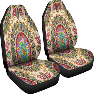 Colorful Mandala Ethnic Car Seat Covers,Car Seat Covers Pair,Car Seat Protector,Car Accessory,Front Seat Covers,Seat Cover for Car
