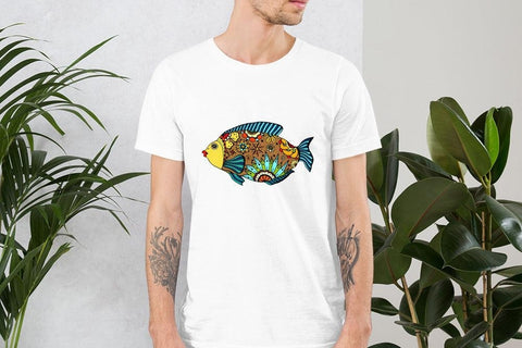 Image of Colorful Mandala Fish Unisex T,Shirt, Mens, Womens, Short Sleeve Shirt, Graphic