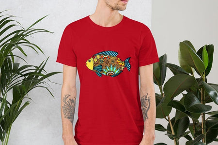 Colorful Mandala Fish Unisex T,Shirt, Mens, Womens, Short Sleeve Shirt, Graphic