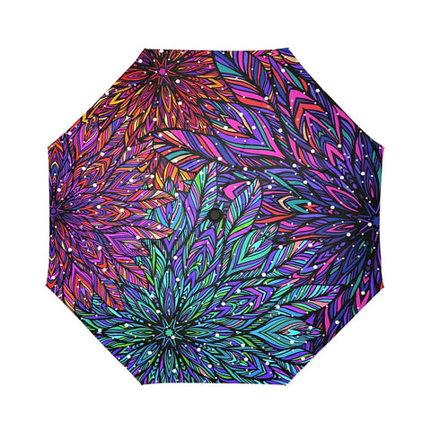 Image of Colorful Mandala Flowers Unisex Umbrella, Custom Rain Umbrella, Rain Gear Weather