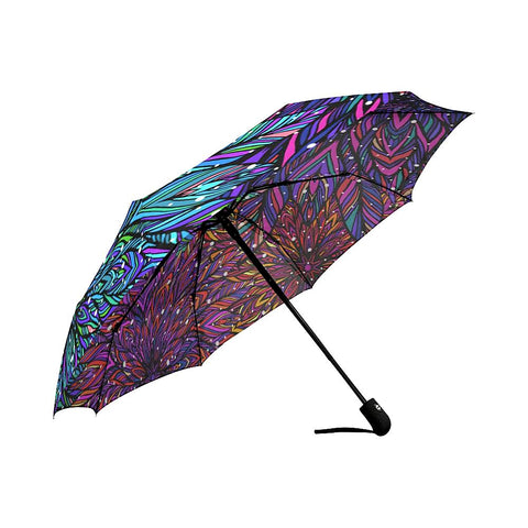 Image of Colorful Mandala Flowers Unisex Umbrella, Custom Rain Umbrella, Rain Gear Weather
