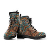 Radiant Colorful Mandala: Women's Vegan Leather Boots, Handcrafted Ankle Boots,