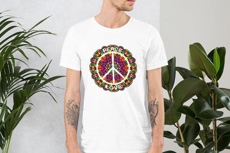 Colorful Mandala Peace & Love Unisex T,Shirt, Mens, Womens, Short Sleeve Shirt,