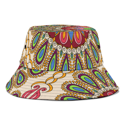 Image of Multicolored Peacock Mandala, Breathable Head Gear, Sun Block, Fishing Hat,