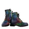 Women's Vegan Leather Boots, Colorful Mandalas Design, Stylish and Eco,friendly