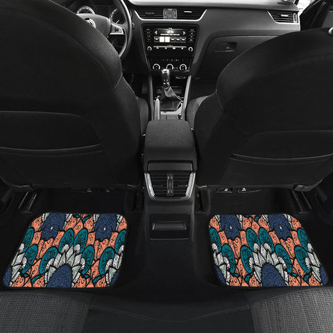 Image of Colorful Mandalas Floral Car Mats Back/Front, Floor Mats Set, Car Accessories