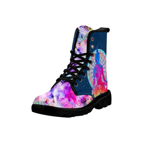 Image of Colorful Meditating Buddha Womens Boots,Comfortable Boots,Decor Womens Boots,Combat Boots Custom Boots