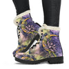 Colorful Moon Lotus Combat Style Boots, Classic Boot, Rain Boots,Hippie,Combat Style Boots,Emo Punk Boots,Goth Winter Boots