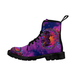 Colorful Moon Women Boots Lolita Combat Boots,Hand Crafted,Multi Colored Boots