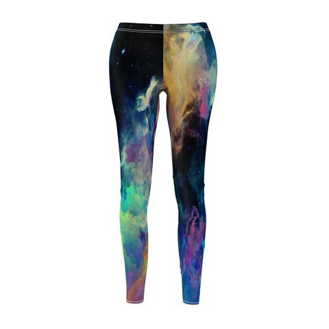 Image of Colorful Nebula Multicolored Galaxy Universe Women's Cut & Sew Casual Leggings,