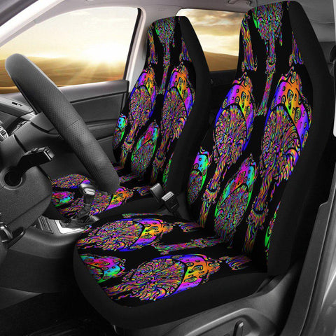 Image of Colorful Neon Magic Mushroom Car Seat Covers,Car Seat Covers Pair,Car Seat Protector,Car Accessory,Front Seat Covers,Seat Cover for Car