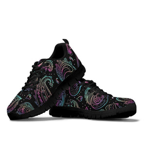 Colorful Paisley Women's Sneaker , Breathable, Custom Printed Hippie Style,