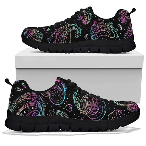 Image of Colorful Paisley Women's Sneaker , Breathable, Custom Printed Hippie Style,