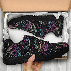 Colorful Paisley Women's Sneaker , Breathable, Custom Printed Hippie Style,
