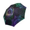 Colorful Neon Triangle Lotus Mandala Foldable Umbrella, Custom Rain Umbrella,Rain Gear Weather,Colo Auto-Foldable Umbrella