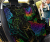 Ocean Turtle Floral Design , Colorful Car Back Seat Pet Covers, Abstract Art