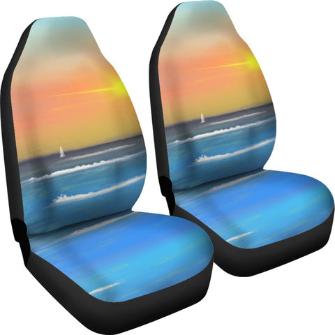 Image of Colorful Ocean View 2 Front Car Seat Covers Car Seat Covers,Car Seat Covers Pair,Car Seat Protector,Car Accessory,Front Seat Covers