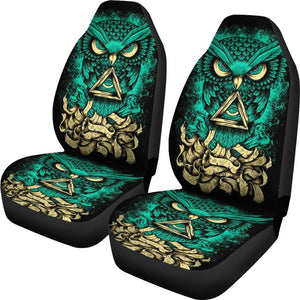 Colorful Owl Car Seat Covers,Car Seat Covers Pair,Car Seat Protector,Car Accessory,Seat Cover for Car,2 Front Car Seat Covers