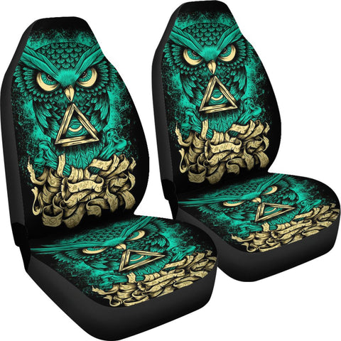 Image of Colorful Owl Car Seat Covers,Car Seat Covers Pair,Car Seat Protector,Car Accessory,Seat Cover for Car,2 Front Car Seat Covers