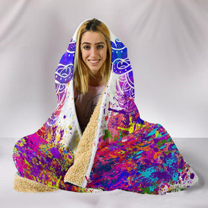 Colorful Owl Mandala Paint,Hooded blanket,Blanket with Hood,Soft Blanket,Hippie Hooded Colorful Throw,Vibrant Pattern Blanket,Blanket