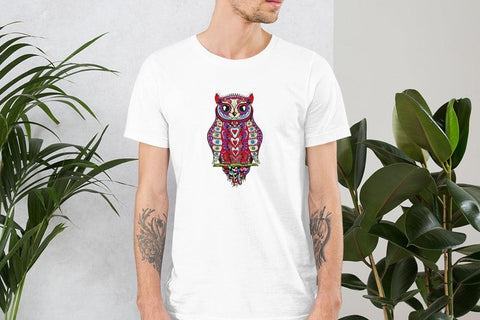 Image of Colorful Owl Unisex T,Shirt, Mens, Womens, Short Sleeve Shirt, Graphic Tee,