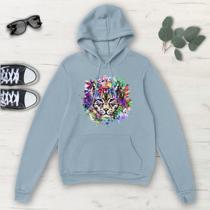 Colorful Paint Splatter Cat Abstract Classic Unisex Pullover Hoodie, Mens,