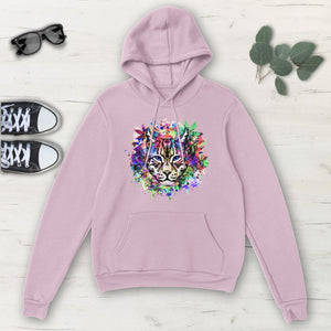 Colorful Paint Splatter Cat Abstract Classic Unisex Pullover Hoodie, Mens,