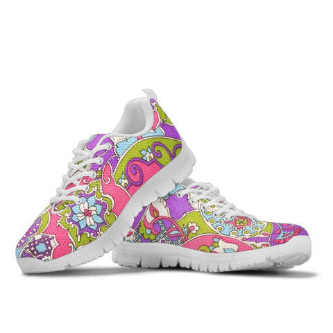 Image of Colorful Paisley Flower Hippie Athletic Sneakers,Kicks Sports Wear, Kids Shoes, Casual Shoes, Shoes,Training Shoes, Shoes,Running Shoes