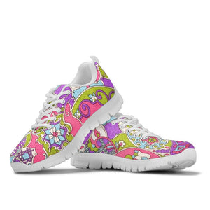 Colorful Paisley Flower Hippie Athletic Sneakers,Kicks Sports Wear, Kids Shoes, Casual Shoes, Shoes,Training Shoes, Shoes,Running Shoes
