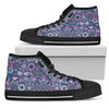 Colorful Paisley Mandala Streetwear, Hippie, Spiritual, Multi Colored, High Tops Sneaker, Canvas Shoes, High Quality,Handmade Crafted