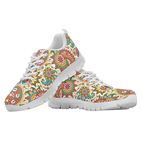 Image of Colorful Paisley Shoes,Running Shoes,Training Shoes, Custom Shoes, Low Top Shoes, Womens, Kids Shoes, Shoes Casual Shoes