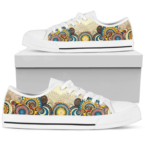 Image of Colorful Paisley Streetwear, Hippie,Low Tops Sneaker, Multi Colored, High Quality,Handmade Crafted,Spiritual, Canvas Shoes,High Quality