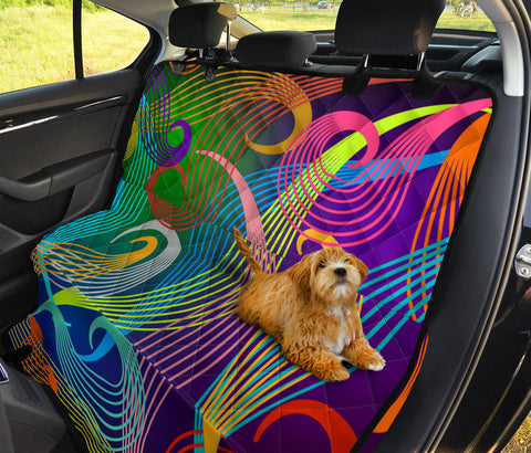 Image of Paisley Style Pattern - Colorful Car Back Seat Pet Covers, Abstract Art Backseat Protector, Stylish Car Accessories