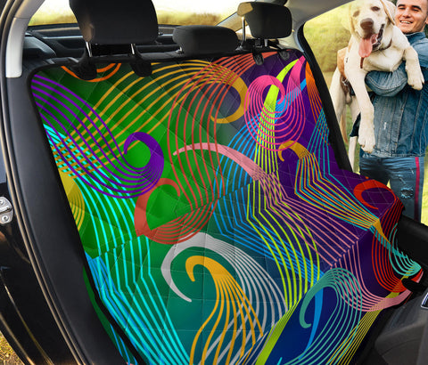 Image of Paisley Style Pattern - Colorful Car Back Seat Pet Covers, Abstract Art Backseat Protector, Stylish Car Accessories