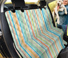 Pastel Retro Stripes Design , Colorful Car Back Seat Pet Covers, Abstract Art