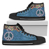 Colorful Peace Paisley High Tops Sneaker, Spiritual, High Quality,Handmade Crafted,Hippie,Multi Colored,Canvas Shoes,High Quality,Boho