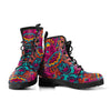 Colorful Pink Art: Women's Vegan Leather, Rainbow Boots, Durable Winter